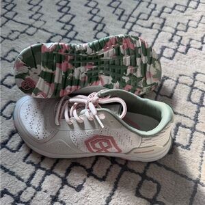 Born Primitive Savage 1-White and Pink Athletic Sneakers with Mint Accents